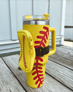 Softball 40 Oz. Tumbler With Pouch (Pre-Order Ships Approx. 7/14) - Live Love Gameday®