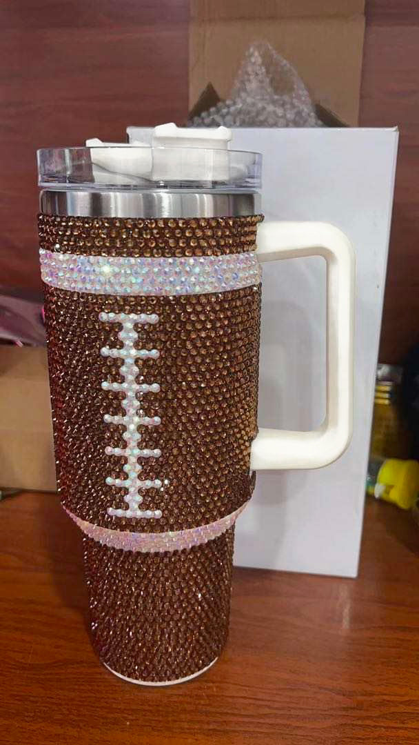 Crystal Football "Blinged Out" 40 Oz. Tumbler (Pre-Order Ships 8/15) - Live Love Gameday®