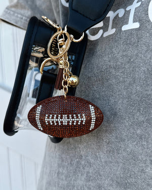 Brown Crystal Football Keychain (Pre-Order Ships 8/30) - Live Love Gameday®