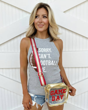 Red/Gold GAME DAY Chenille-Patch Stadium-Approved Clear Purse (Ships 7/24) - Live Love Gameday®