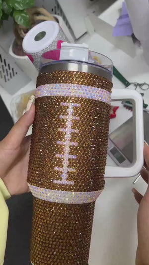 Crystal Football "Blinged Out" 40 Oz. Tumbler (Pre-Order Ships 10/1)