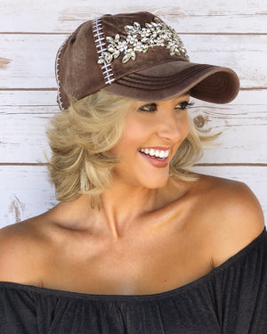 Football Cap – Clear-Toned Crystals - Live Love Gameday®