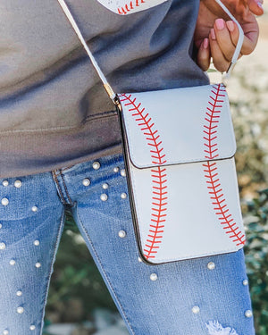 Baseball Crossbody With Cellphone Texting Clear Pouch - Live Love Gameday®