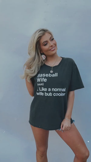 Vintage Black “Cool Baseball Wife” Short Sleeve Tee