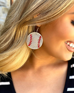 Brown Football Suede Crystal Game Day Earrings - Live Love Gameday®