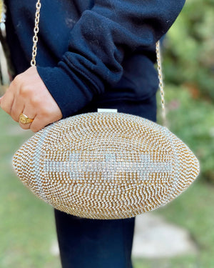 Gold Crystal Football Purse - Live Love Gameday®