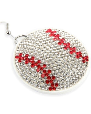 Softball Suede Crystal Game Day Earrings - Live Love Gameday®
