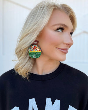 50 Yard Line “Fans In The Stands” Beaded Earrings - Live Love Gameday®