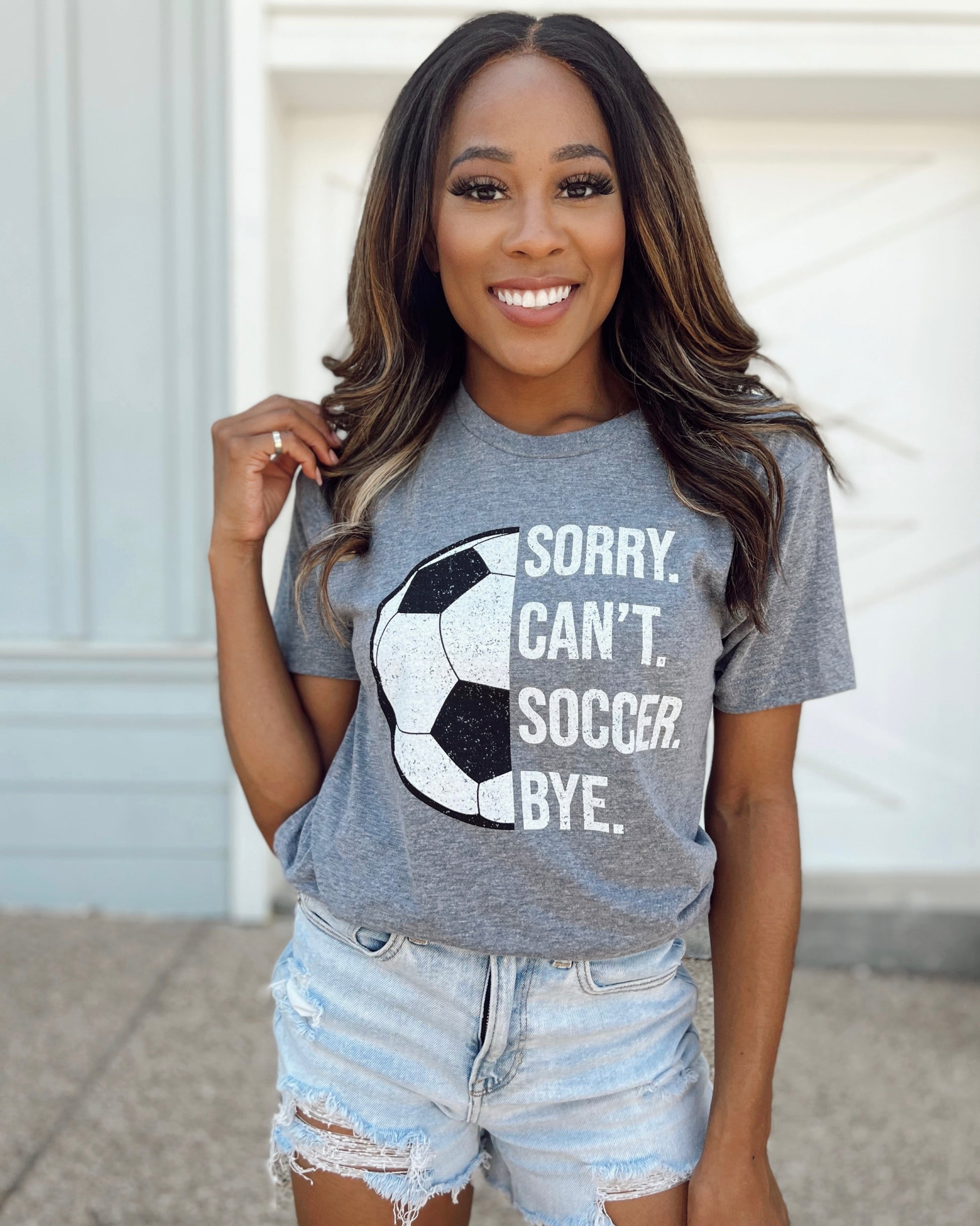 Sorry. Can’t. SOCCER. Bye. Unisex Comfy Tee - Live Love Gameday®