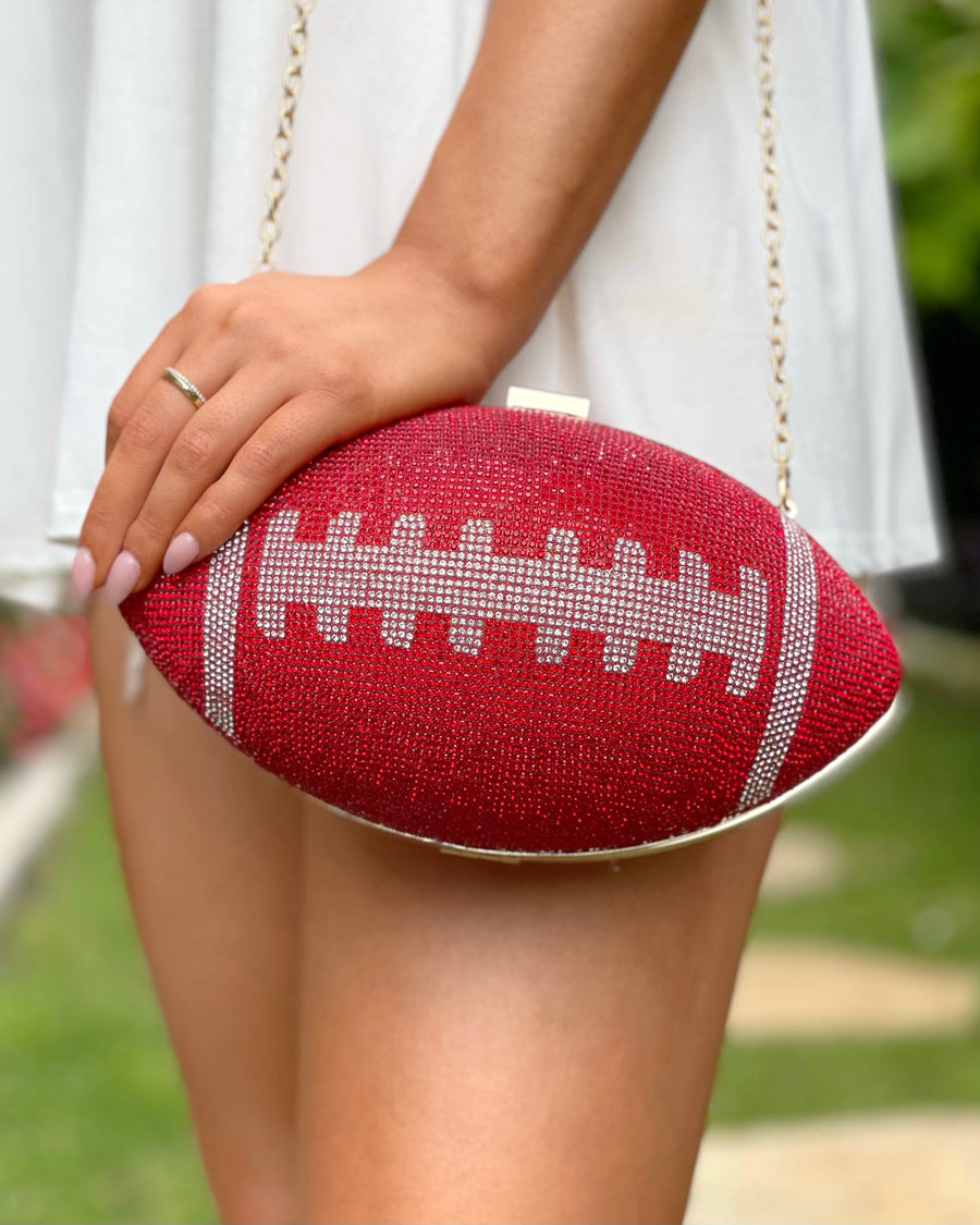 Red Crystal Football Purse (Pre-Order Ships 11/10) - Live Love Gameday®