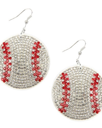 Softball Suede Crystal Game Day Earrings - Live Love Gameday®