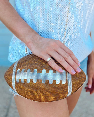 Crystal Brown Football Purse - Live Love Gameday®